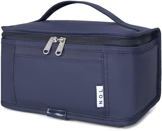 NOL Mini Insulated Lunch Bag for Women Men Kids | Small Leakproof Reusable Lunch Tote | Fits 6 Cans 330ml | Thermal Cooler for Work School Picnic Camping, Navy blue