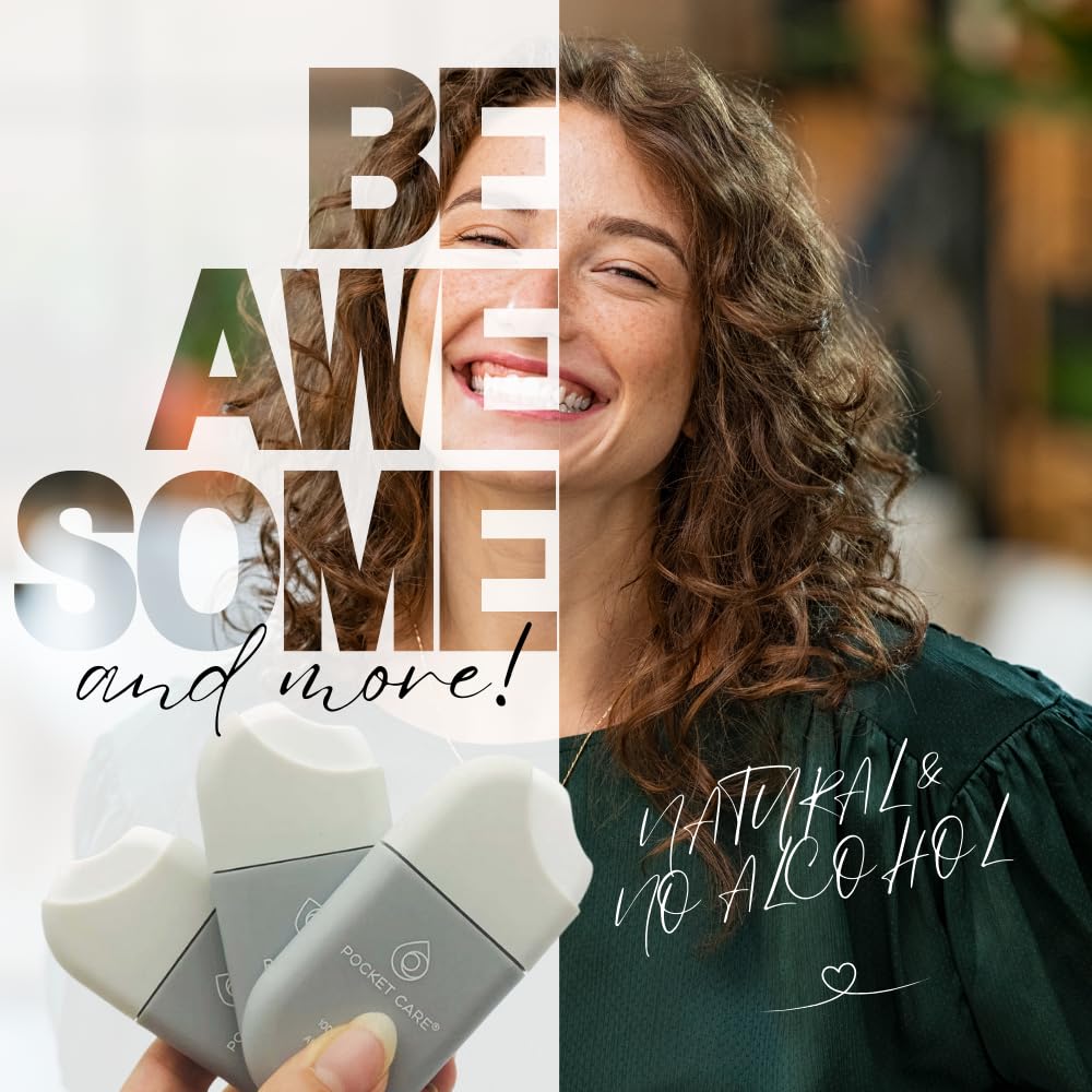 POCKET CARE | 2 Pack Gum scented Hand Cleanser Moisturizing Spray 1 Fl OZ- for Hands | Organic | Travel Size - Travel Accessories | 100% natural