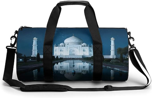 Sports Gym Bag for Women Men Travel Duffel Bag Tote Weekender Bag Taj Mahal Carry on Overnight Bag for Travel Swimming Fitness Workout Sports Duffle Bag