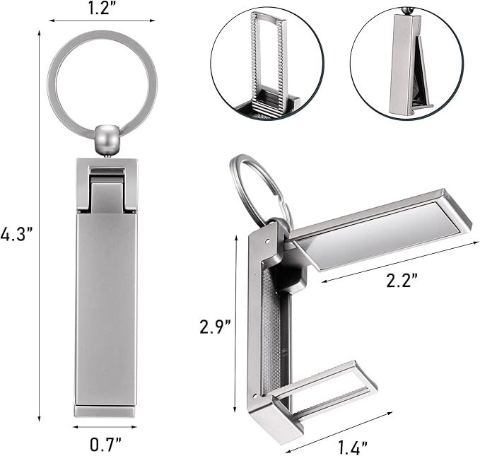 Hotop 3 Pieces Purse Hook for Table Instant Bag Hook Hanger, 2-in-1 Handbag Table Holder Hanger Set Mobile Phone Holder Foldable Storage Stylish Swivel Design for Women Desk(Silver)