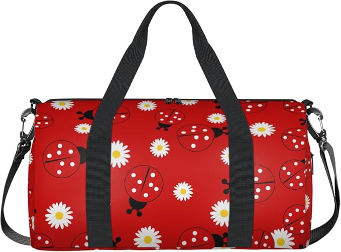 Ladybugs Red Overnight Travel Bag Unisex Carry-On Size Tote Bag Suitable for Travel Duffle Gym Sports