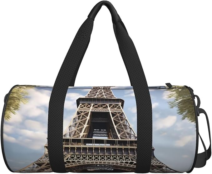 Travel Duffel Bag Lightweight Carry On Weekender Overnight Bags Eiffel Tower French Paris Monument Sports Tote Gym Backpack with Adjustable Strap Hospital Bags Foldable Luggage Bag for Women Men