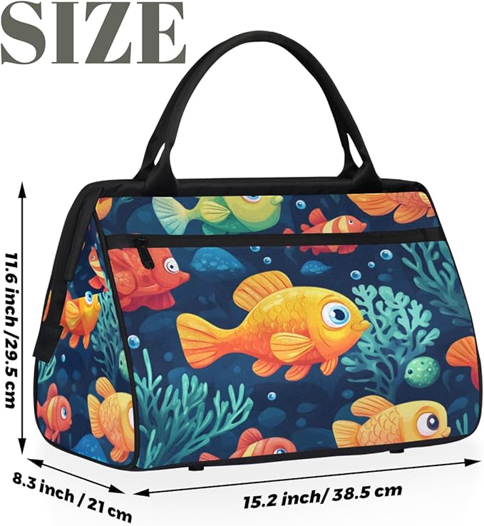 Clown Fish Overnight Weekender Bag for Women Men Travel Duffel Bags Waterproof Luggage Carry on Sports Yoga Gym Bag