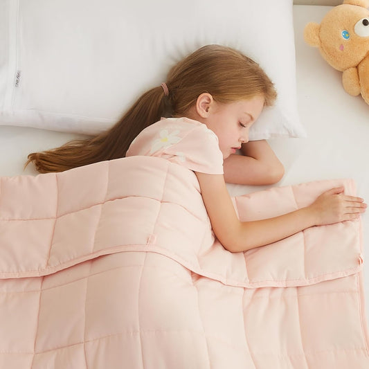 L'AGRATY Weighted Blanket - 36"x48" 3lbs Weighted Blanket Microfiber Material with Glass Beads Small Blanket for All-Season Summer Fall Winter Soft Thick Blanket