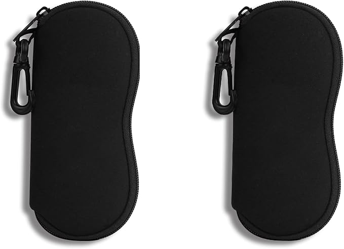 Hion Sunglasses Soft Case Ultra Light Neoprene Zipper Eyeglass Case With Belt Clip
