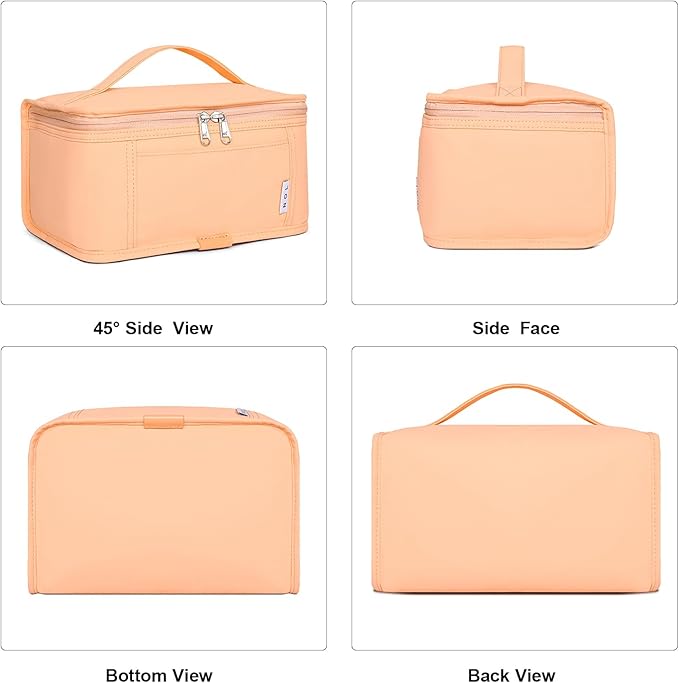 NOL Natural Organic Lifestyle Small Lunch Bag Mini Lunch Box Insulated Lunch Bag for Men/Women Leakproof Cooler Tote Bag Lightweight Nylon Waterproof Lunch Box For Work, Orange-1