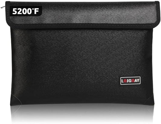 Fireproof Document Bag - with 5200°F Heat Insulated, Waterproof Fireproof Bag with Zipper, 8 Layers of Functional Materials, Fireproof Money Bag for Cash/Documents/Valuables, Fire bag 11"x7.7"