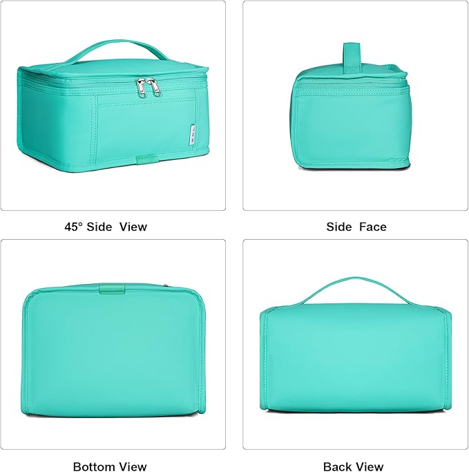 NOL Natural Organic Lifestyle Small Lunch Bag Mini Lunch Box Insulated Lunch Bag for Men/Women Leakproof Cooler Tote Bag Lightweight Nylon Waterproof Lunch Box For Work,Cyan