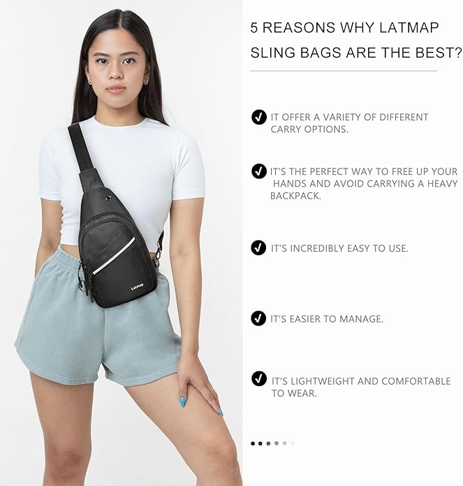 Sling Bag For Women Faux Leather Small Casual Daypack Backpack Fanny Pack Crossbody Chest Bags Purse