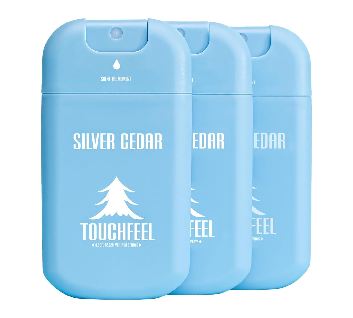 Power Mist Hand Sanitizer Spray, Scented Hydrating Hand Sanitizers Travel Size Refillable, Pocket Portable 3-Pack (Silver Cedar) 0.93Fl Oz 460-Sprays Each