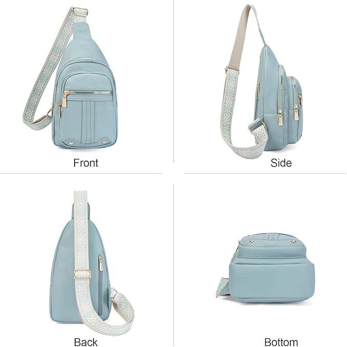 GAEKEAO Sling Bag for Women Crossbody Bags Fanny Pack Vegan Leather Chest Bag Travel Shoulder Belt Purse Backpack Gifts