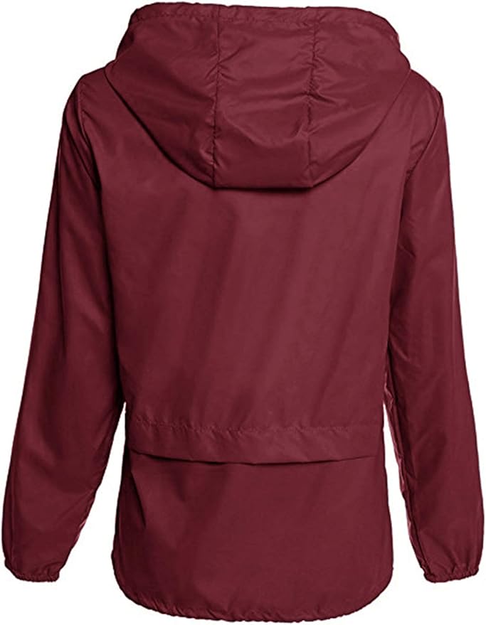 Avoogue Raincoat Women Lightweight Waterproof Rain Jackets Packable Outdoor Hooded Windbreaker