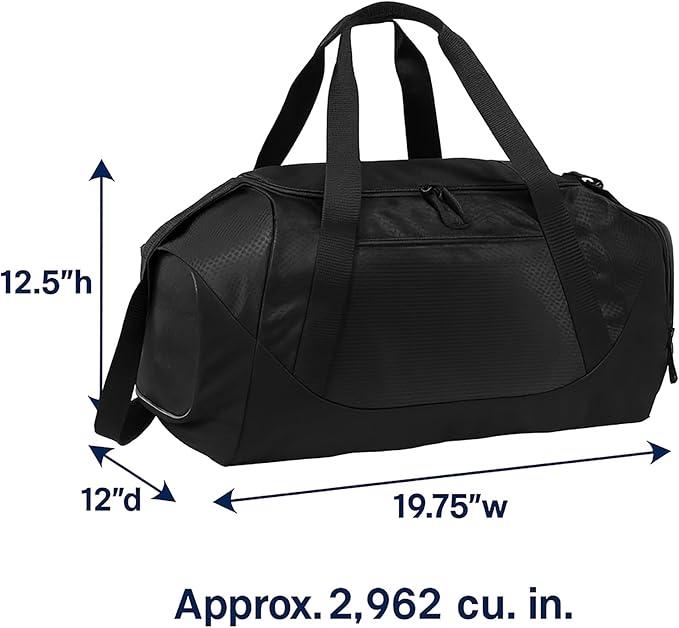 Personalized Duffel Bag with Custom Text or Logo – Large Sports & Travel Gym Bag – Customizable Team, Sport, Fitness, or Corporate Logo Bag (Navy/Black)