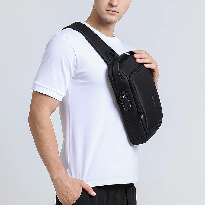 Kingsons Anti-theft Sling Backpack with Lock& Charger for Men