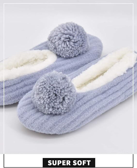 Panda Bros Slipper Socks for Women Grippers, Fuzzy Cozy Fleece Slipper Socks, Soft, Warm House Slippers