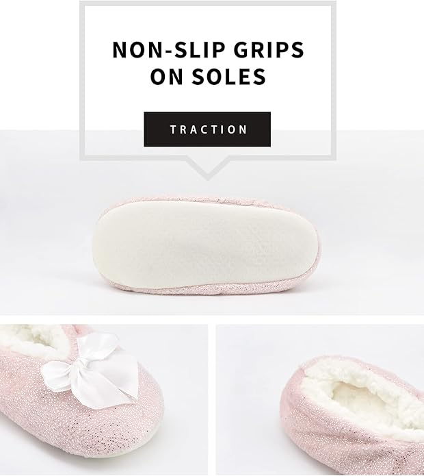 Panda Bros Slipper Socks for Women Grippers, Fuzzy Cozy Fleece Slipper Socks, Soft, Warm House Slippers