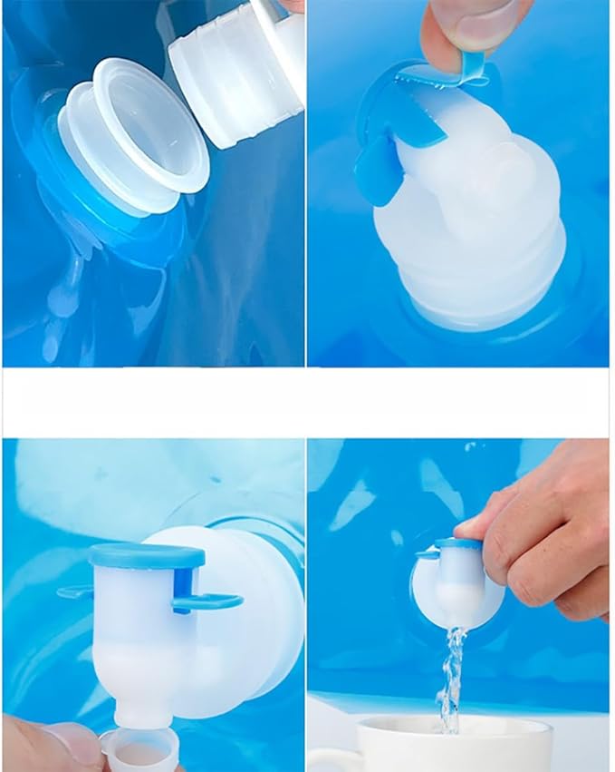 3 pcs Collapsible water bag and Cups for Camping, Hiking, Travel, Fishing Party - Portable Reusable Folding Food Grade water Cups and bag
