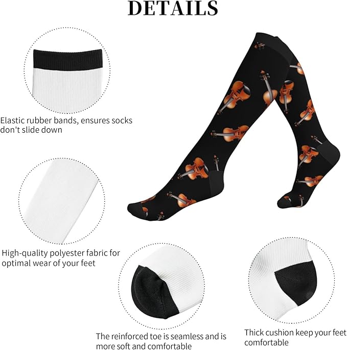 Compression Socks Knee High Circulation Support Socks For Women Men Athletic Running Work Hiking Cycling Travel