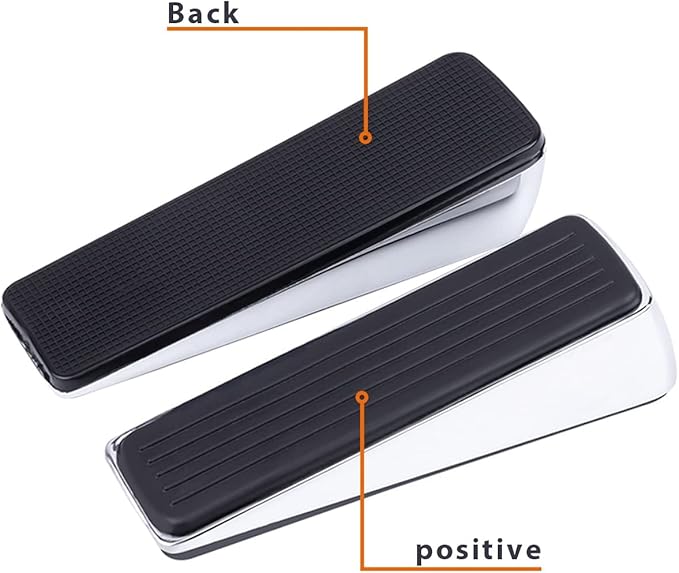 Metal Door Stop, Premium Rubber Heavy Door Stopper, Wedge Stopper, 4Pack, Suitable for Door Clearance of 0.4IN-1.18IN (11mm-30mm)