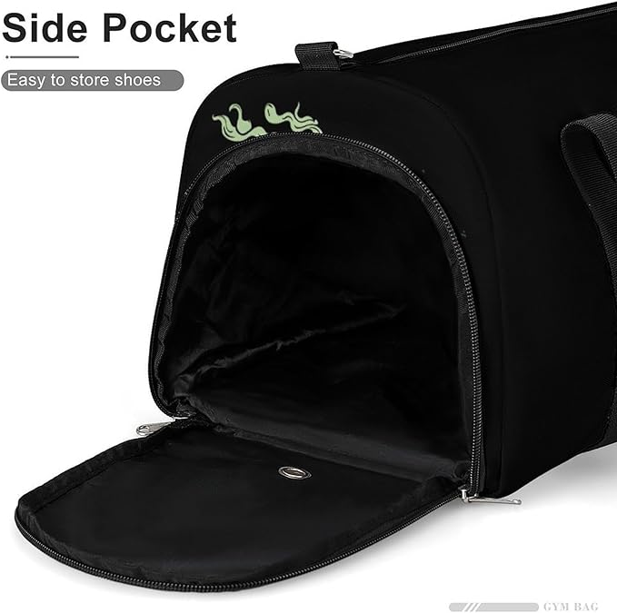 Weed Skull Gym Bag Travel Duffle Bag Workout Sports Bag with Shoe Compartment