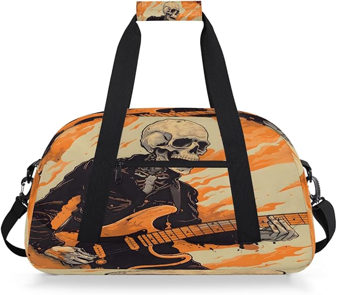 Travel Duffle Bag for travel duffle bag sports Girls Boys Kids Halloween Skull Man Lightweight Overnight Sleepover Weekender Bags Small Dance Gym Sport Bag Teens Carry-On Size Workout Bag