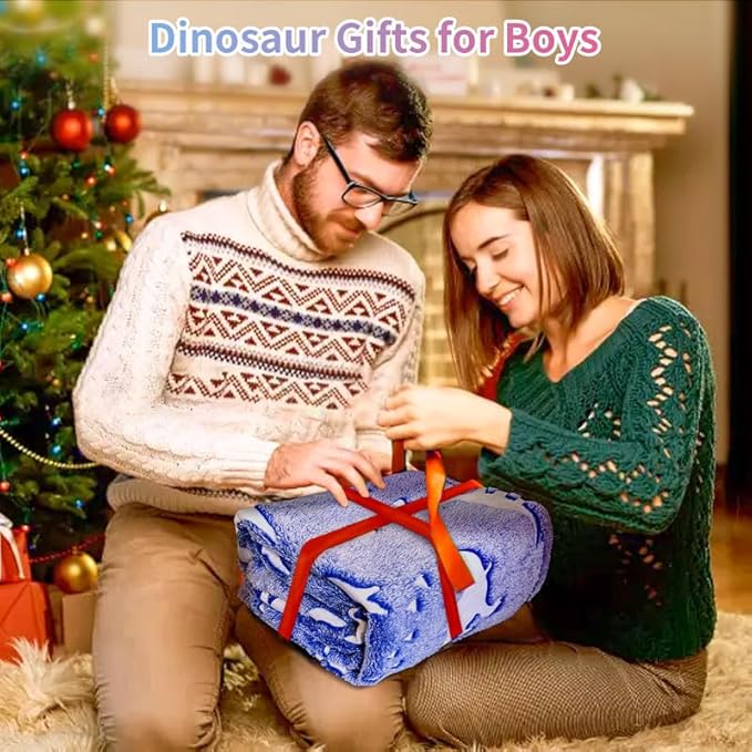 Dinosaur Blanket for Boys, Personalized Baby Blankets for Boys, Dinosaur Glow in The Dark Blanket for Kids, Toddler Blanket for Boys, Soft Fleece Blankets and Throw,Birthday 50"x 60"