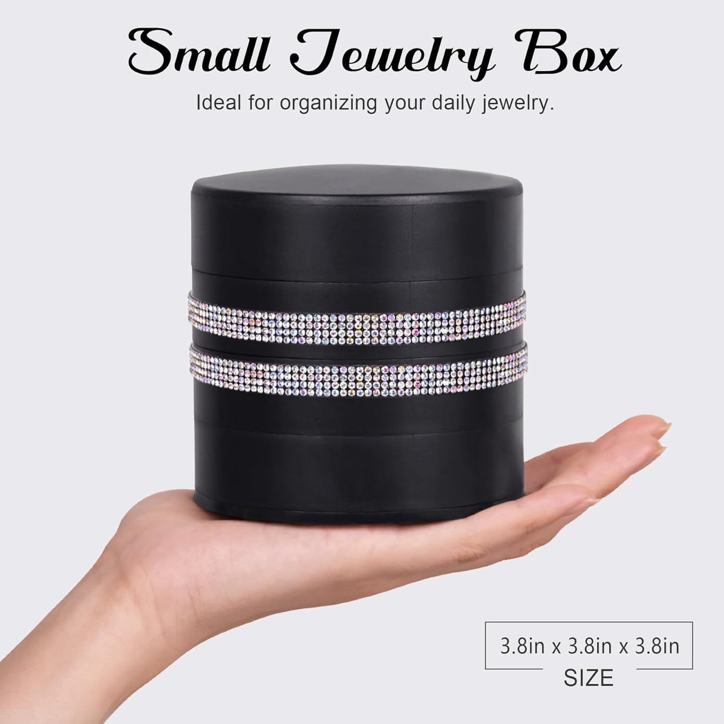 CONBOLA Jewelry Holder Organizer, Christmas Gifts Ideas for Women, Small Jewelry Storage Box Earring Holder, 5-Layer Rotating Jewelry Storage Tray with Lid for Bracelets Rings Bracelets