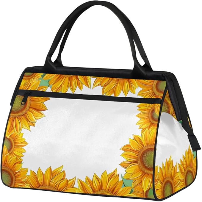 Sunflowers Overnight Weekender Bag for Women Men Travel Duffel Bags Waterproof Luggage Carry on Sports Yoga Gym Bag