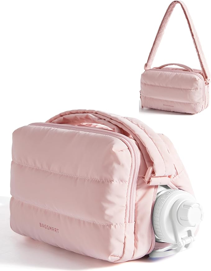 BAGSMART Lightweight Crossbody Bags for Women, Quilted Puffer Shoulder HandBags with Adjustable Strap for Travel