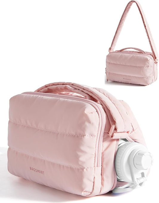 BAGSMART Lightweight Crossbody Bags for Women, Quilted Puffer Shoulder HandBags with Adjustable Strap for Travel