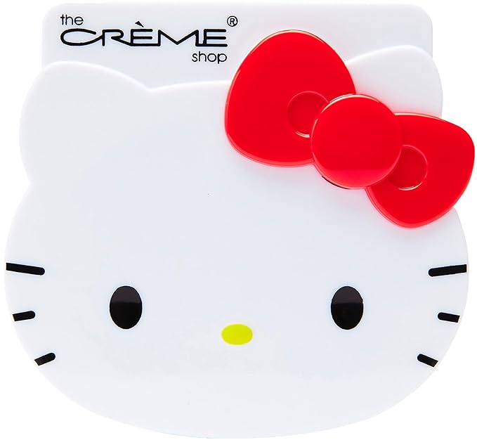 The Crème Shop x Hello Kitty Mattifying Green Tea Blotting Paper with Mirror and Puff, Absorb Excess Oil, Makeup-Friendly (100 Sheets)