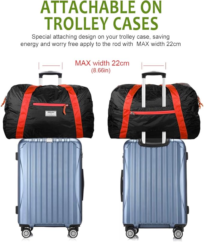 Foldable Duffel Bag, 46L Lightweight Travel Luggage Collapsible Backup Bag Sports Vacation