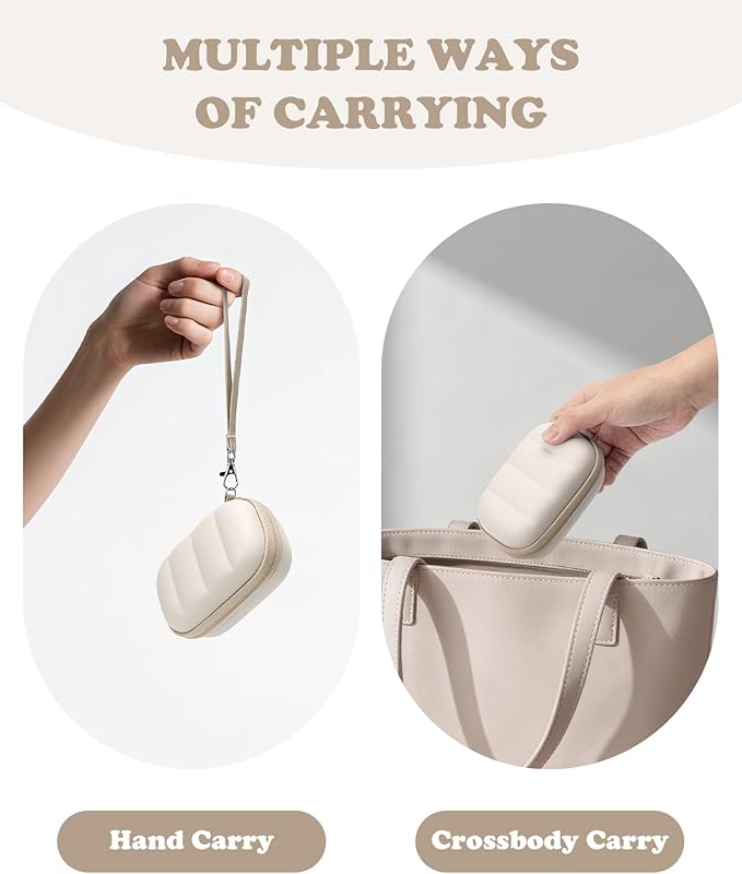 Digital Camera Case Compatible with CAMKORY DC403/ KODAK PIXPRO FZ55/ FZ45/ STUOGYUM DC402-AF, Small Hard Shell Bag with SD Card Storage for Travel (Beige
