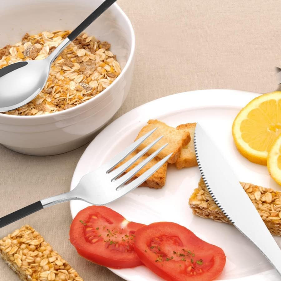 Reusable Utensils with Case, Travel Silverware Set with Case, 18/8 Stainless Steel Flatware Set Include Knife Forks Spoons Chopsticks Portable Cutlery Set for Lunch Box Office Picnic Daily Eating