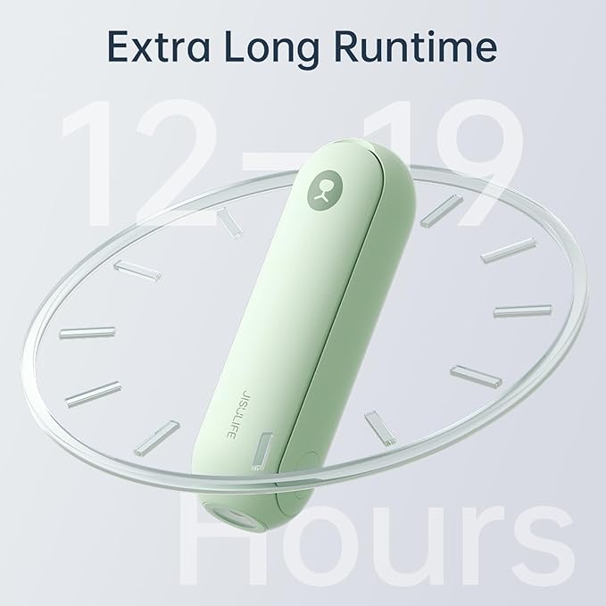 JISULIFE Portable Handheld Fan, Mini Personal 3-In-1 with Power Bank&Flashlight, 12-19 Hrs USB Rechargeable Battery Pocket Fan for Travel/Summer/Vacation/Concert, Essential Gifts for Men/Women-Green