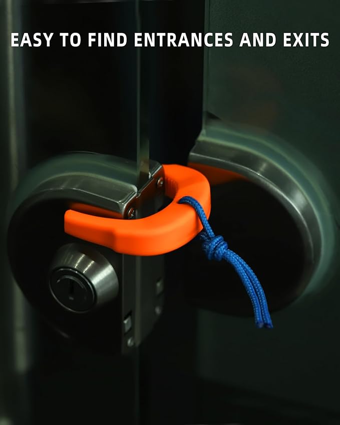 Door Jam, First Responder Door Stop for Law Enforcement, Police, Emergency Medical Services, Tactical Door with Nylon Paracord Attachments for Easy Grab Access, Molle/PALS Compatible(3 Pack Orange)