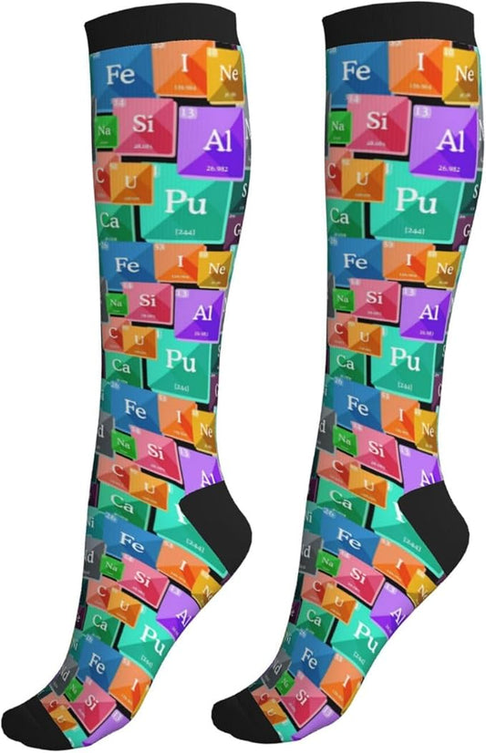 Compression Socks Knee High Circulation Support Socks For Women Men Athletic Running Work Hiking Cycling Travel