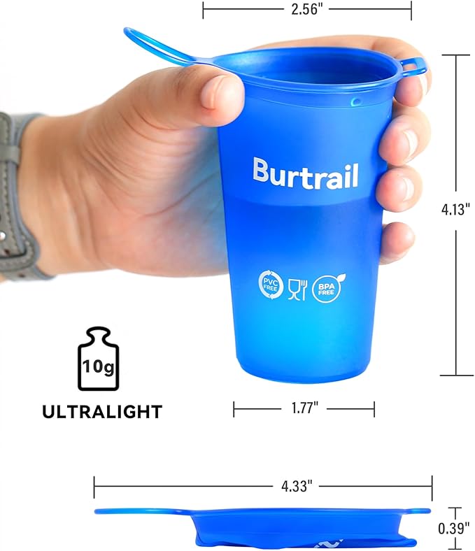 Collapsible Cup Foldable Running Water Cup,200 ml/6.8 fl oz-2Packs Color Mixing Protable Collapsible Cups for Traveling Backpacking Running-BPA Free,SeaBlue & SkyBlue