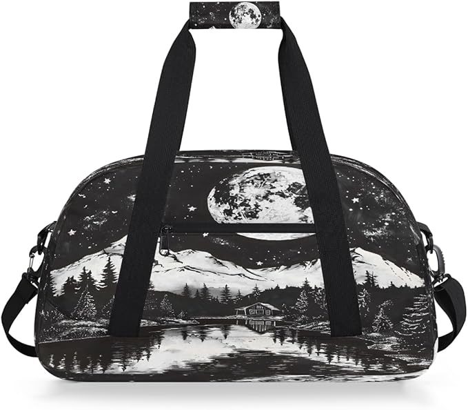 Travel Duffle Bag for travel duffle bag sports Girls Boys Kids Moon Landscape Lightweight Overnight Sleepover Weekender Bags Small Dance Gym Sport Bag Teens Carry-On Size Workout Bag