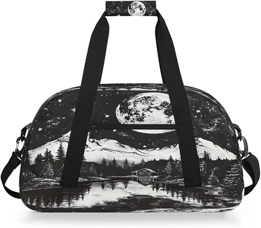 Travel Duffle Bag for travel duffle bag sports Girls Boys Kids Moon Landscape Lightweight Overnight Sleepover Weekender Bags Small Dance Gym Sport Bag Teens Carry-On Size Workout Bag