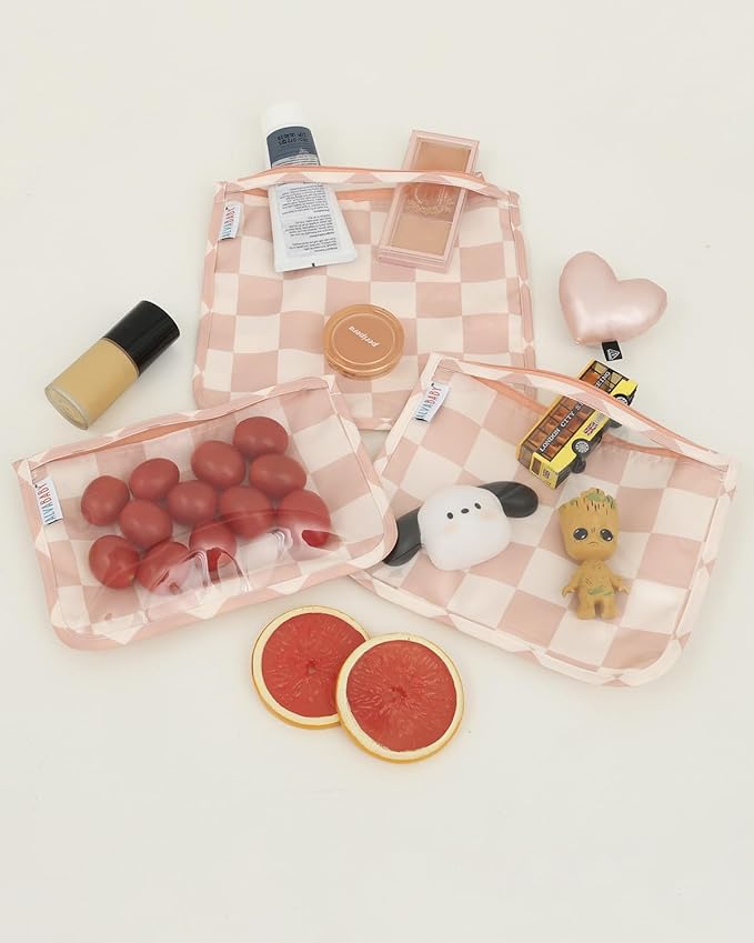 ALVA Diaper Bag Pouches | 3pcs Mess-Proof Travel Toiletry | TSA Approved Toiletry Bag | Cosmetic Makeup Bag Diaper Organizer for Baby and Mom Essentials