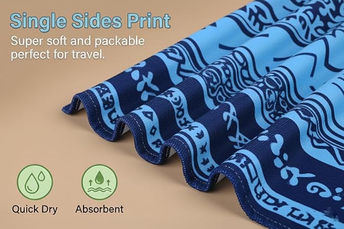LIVILAN Microfiber Blue Sea Turtle Beach Towel Blanket, Thin Lightweight Absorbent Quick Dry Sand Free Swimming Bath Shower Pool Towels Sea Turtle Gifts for Men Women Girls, 30 X 60