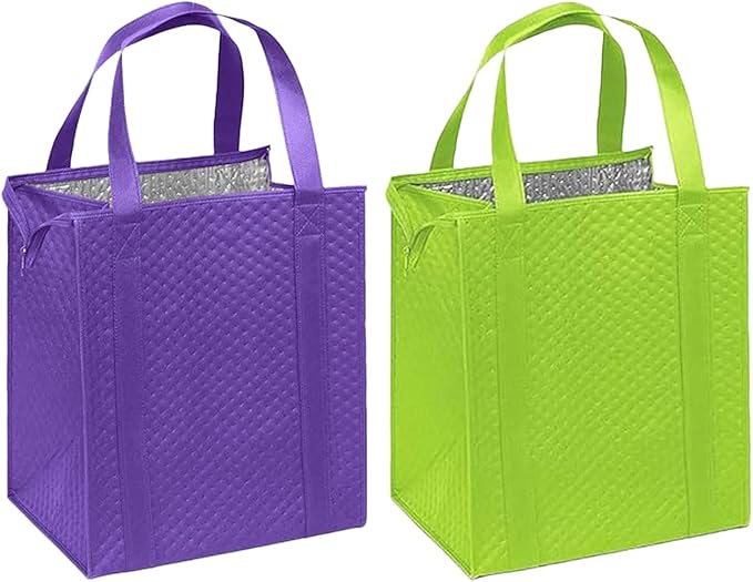 Mediz Hannah Direct Large Capacity Heavy Duty Insulated Smart Shopping Bag - Strong Reusable Grocery Tote 2 Pack