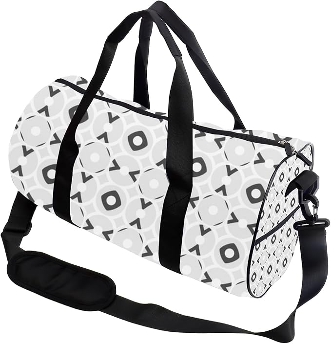 Minimalist Geometric Motif Foldable Gym Bags For Women Oxford Tote Bags Adjustable Shoulder Strap, Convertible Carry Backpack Cute Weekender Bag For Volleyball Wrestling Gym Essentials Women