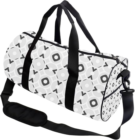 Minimalist Geometric Motif Foldable Gym Bags For Women Oxford Tote Bags Adjustable Shoulder Strap, Convertible Carry Backpack Cute Weekender Bag For Volleyball Wrestling Gym Essentials Women