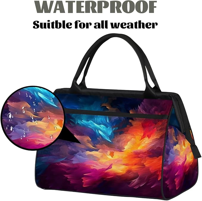 Nebula Overnight Weekender Bag for Women Men Travel Duffel Bags Waterproof Luggage Carry on Sports Yoga Gym Bag