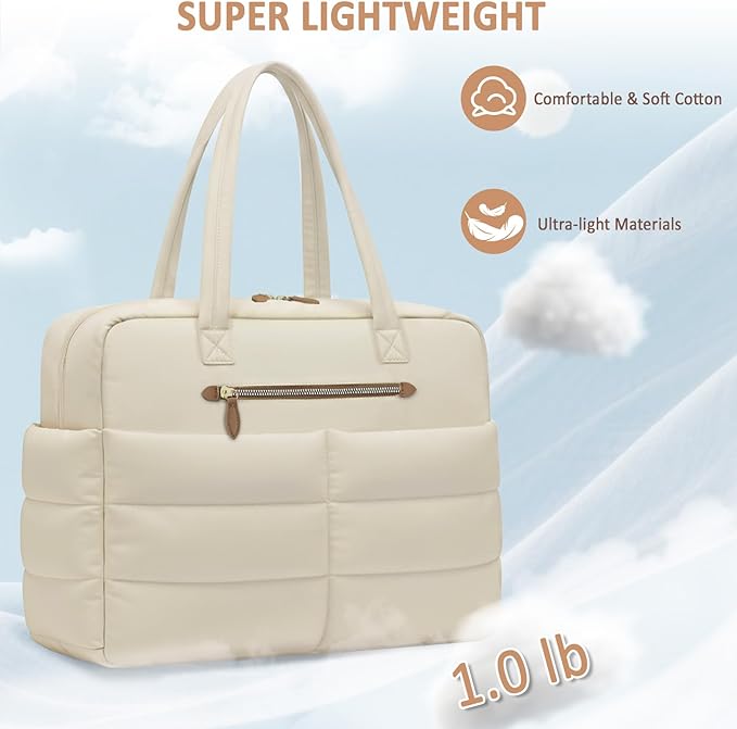 Travel Duffel Bags, Weekender Bags for Women Men Gym Duffel Bag Personal Item Travel Bag Foldable Tote Carry On Overnight Workout Bag, Beige