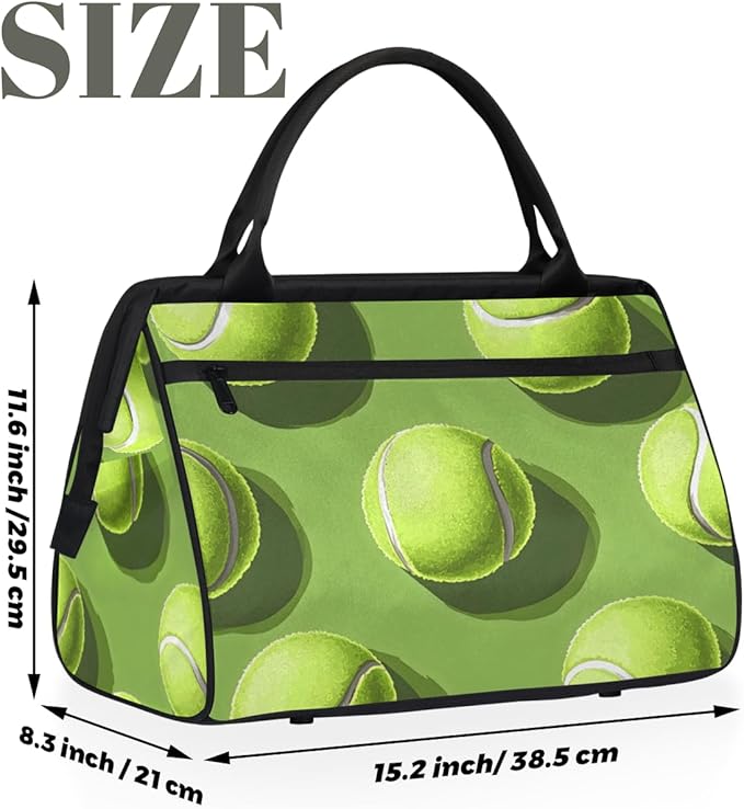 Sports Tennis Theme Overnight Weekender Bag for Women Men Travel Duffel Bags Waterproof Luggage Carry on Sports Yoga Gym Bag
