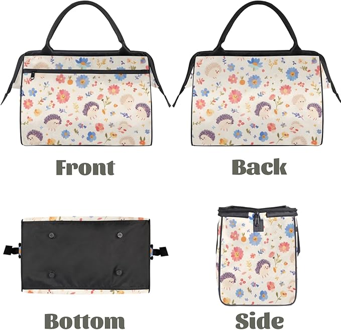 Hedgehog Overnight Weekender Bag for Women Men Travel Duffel Bags Waterproof Luggage Carry on Sports Yoga Gym Bag
