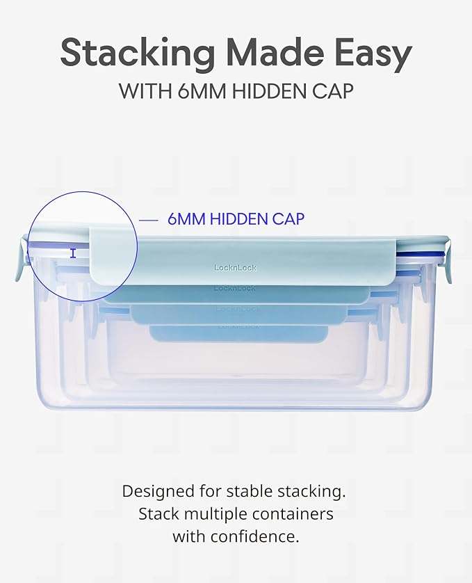 LocknLock Classic-Plus Plastic Food Storage Container | Airtight Plastic Food Storage Containers with Lids | BPA Free Stackable Food Storage for Meal Prep, Leakproof, Freezer & Dishwasher Safe, 3.8L